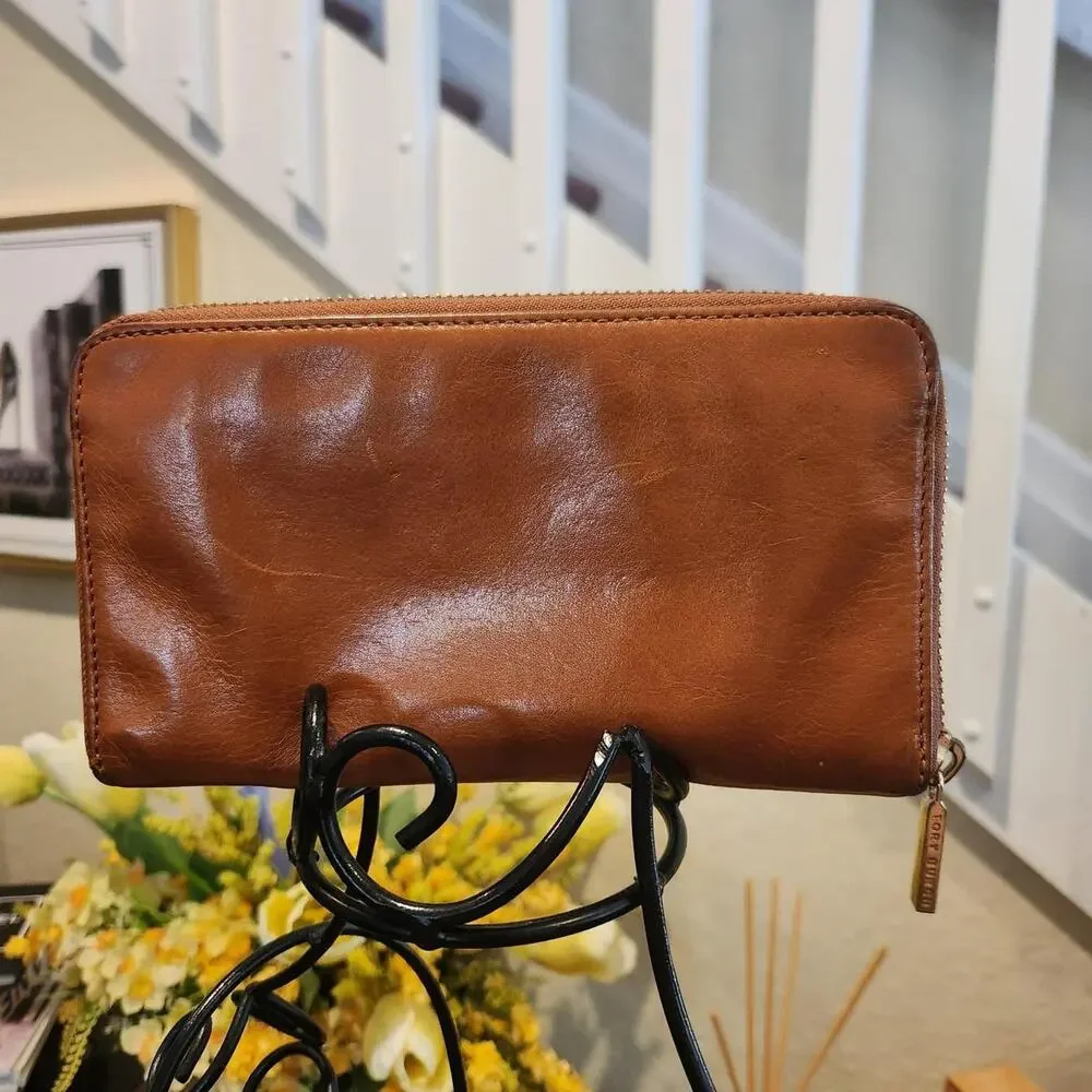 Tory burch leather zip around wallet